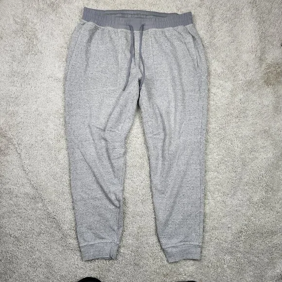 Lululemon Men Grey Silver Drawstring Diamond Jogger Size 2XL XXL Casual Stretch